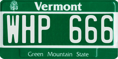 VT license plate WHP666