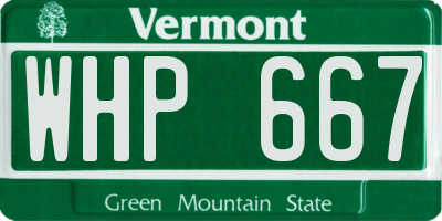 VT license plate WHP667