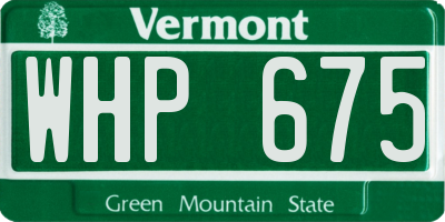 VT license plate WHP675