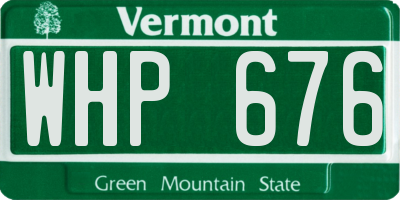 VT license plate WHP676