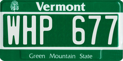 VT license plate WHP677