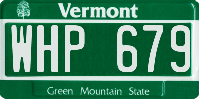VT license plate WHP679