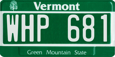 VT license plate WHP681