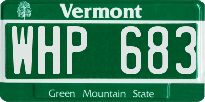 VT license plate WHP683