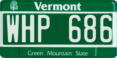 VT license plate WHP686
