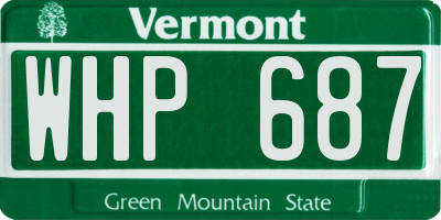 VT license plate WHP687