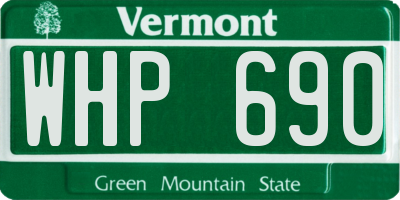 VT license plate WHP690