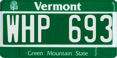 VT license plate WHP693