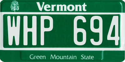VT license plate WHP694