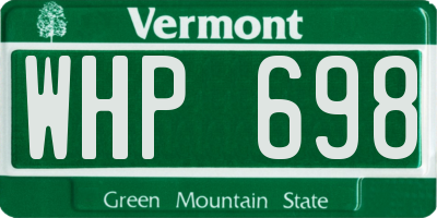 VT license plate WHP698
