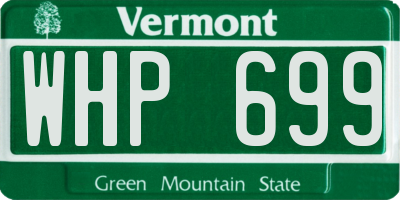 VT license plate WHP699