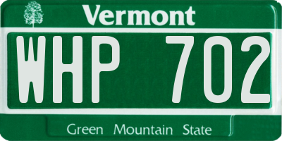 VT license plate WHP702