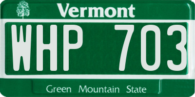 VT license plate WHP703