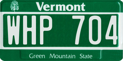VT license plate WHP704