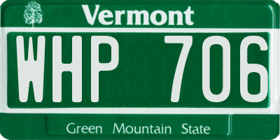 VT license plate WHP706