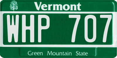 VT license plate WHP707