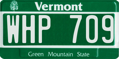 VT license plate WHP709