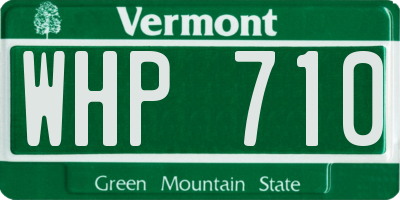 VT license plate WHP710