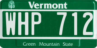VT license plate WHP712