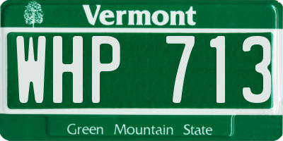 VT license plate WHP713