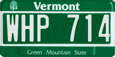 VT license plate WHP714