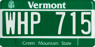 VT license plate WHP715