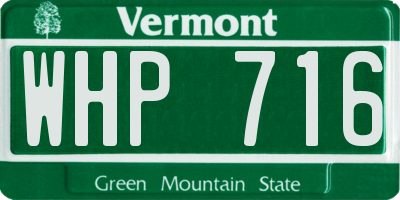 VT license plate WHP716