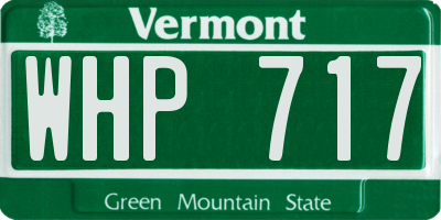 VT license plate WHP717