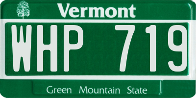 VT license plate WHP719