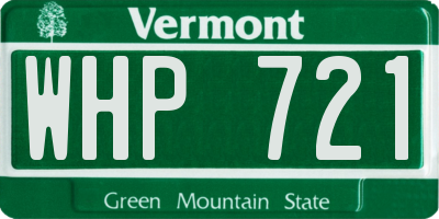 VT license plate WHP721