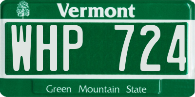 VT license plate WHP724