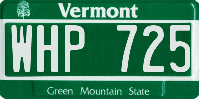 VT license plate WHP725