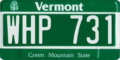 VT license plate WHP731
