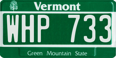 VT license plate WHP733