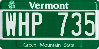 VT license plate WHP735