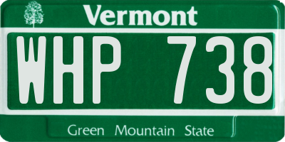 VT license plate WHP738
