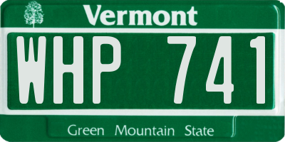 VT license plate WHP741