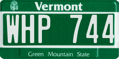 VT license plate WHP744