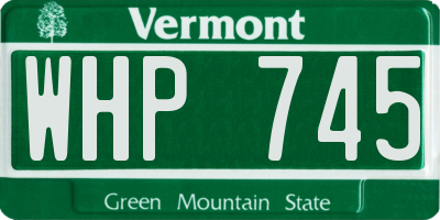 VT license plate WHP745