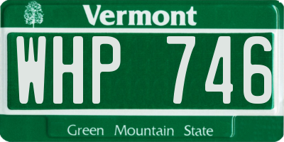 VT license plate WHP746