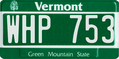 VT license plate WHP753