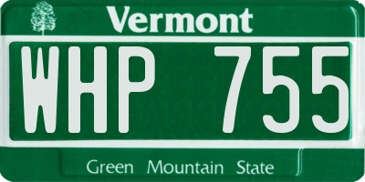 VT license plate WHP755