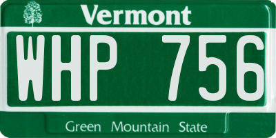 VT license plate WHP756