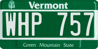 VT license plate WHP757