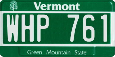 VT license plate WHP761
