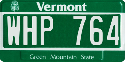 VT license plate WHP764