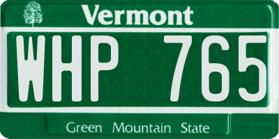 VT license plate WHP765