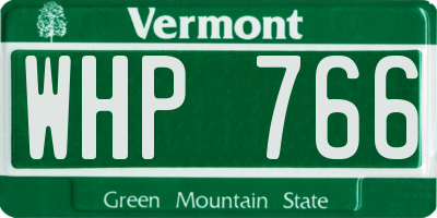 VT license plate WHP766