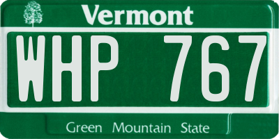 VT license plate WHP767
