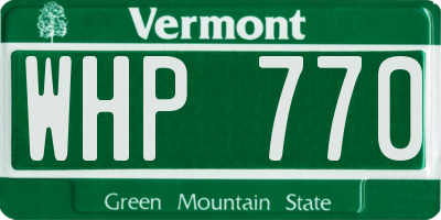 VT license plate WHP770